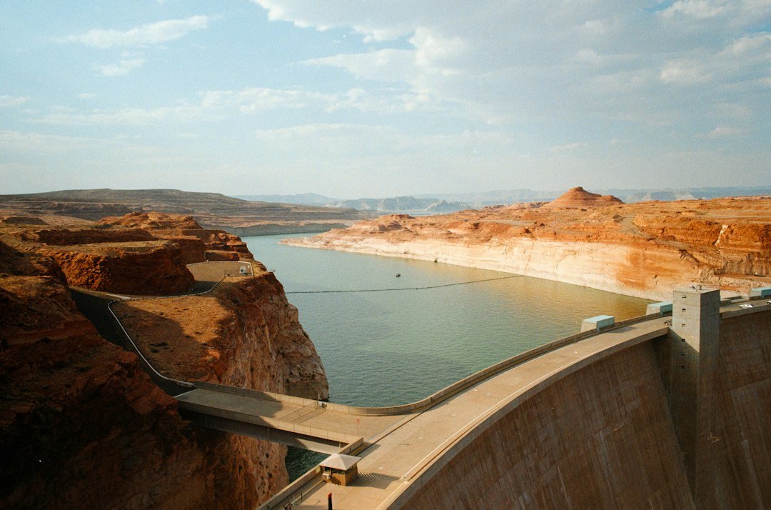 A large dam holding back a reservoir of water, representative image for the Shadi Kor and Mirani dams that supply water to Gwadar