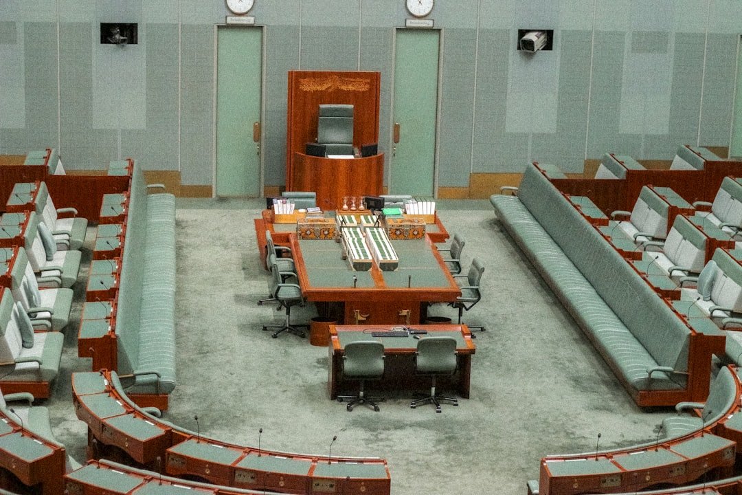An empty parliamentary assembly chamber, representative of the Balochistan Assembly committee reviewing the new Fisheries and Aquaculture Bill 2026