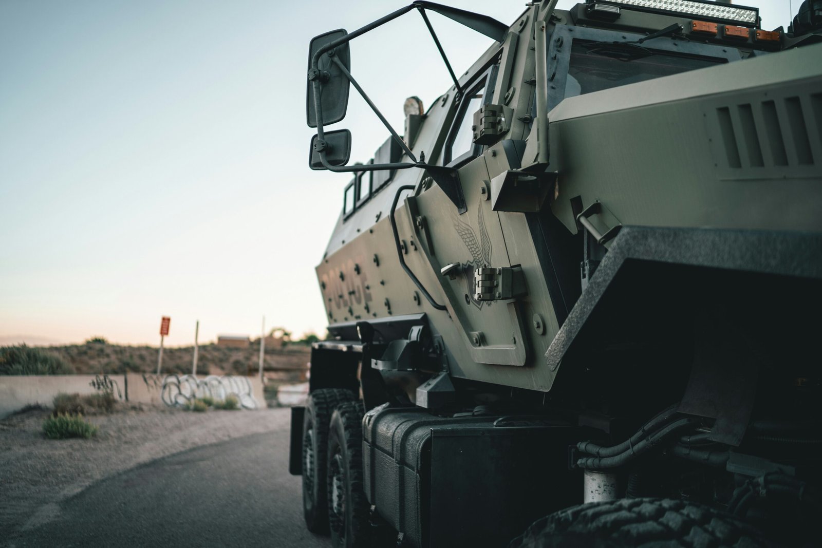 A military security vehicle parked on a roadside, representative image for the dedicated security forces protecting Chinese-linked CPEC infrastructure
