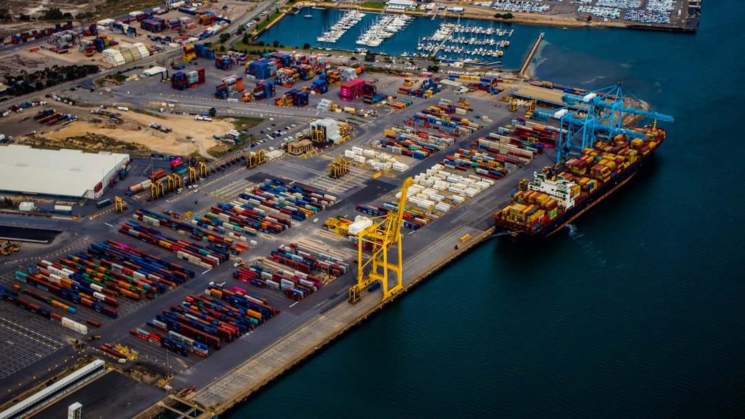 Shipping containers photographed from above, representative image for the record container volumes reported at Gwadar Port in 2026