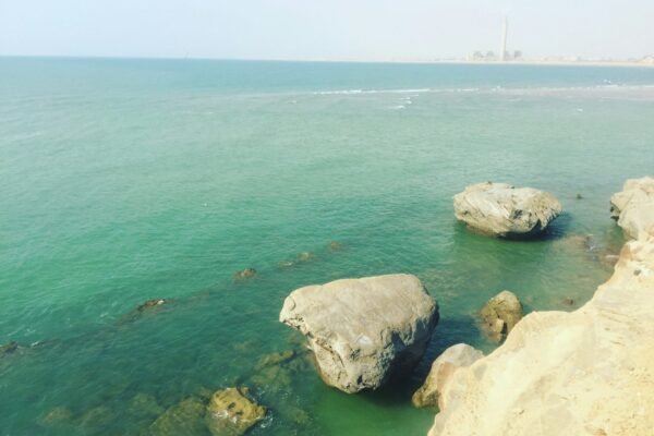 Rocky coastline along the Balochistan sea near Gwadar, representative image for Pakistan's Arabian Sea coast
