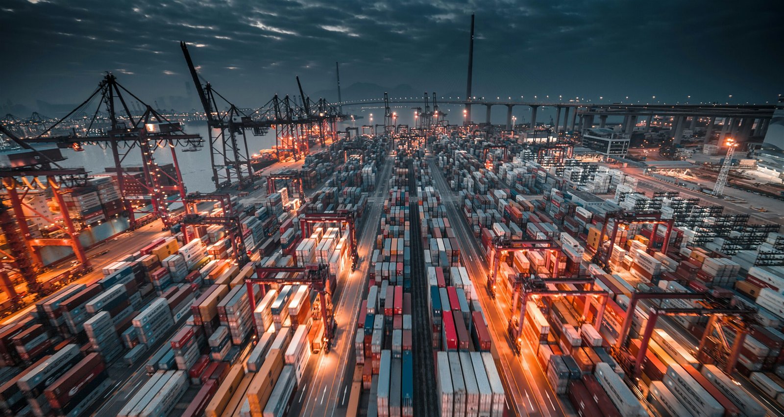 Stacks of cargo freight containers at a sea port, representative image for Gwadar Port's transshipment and transit container traffic