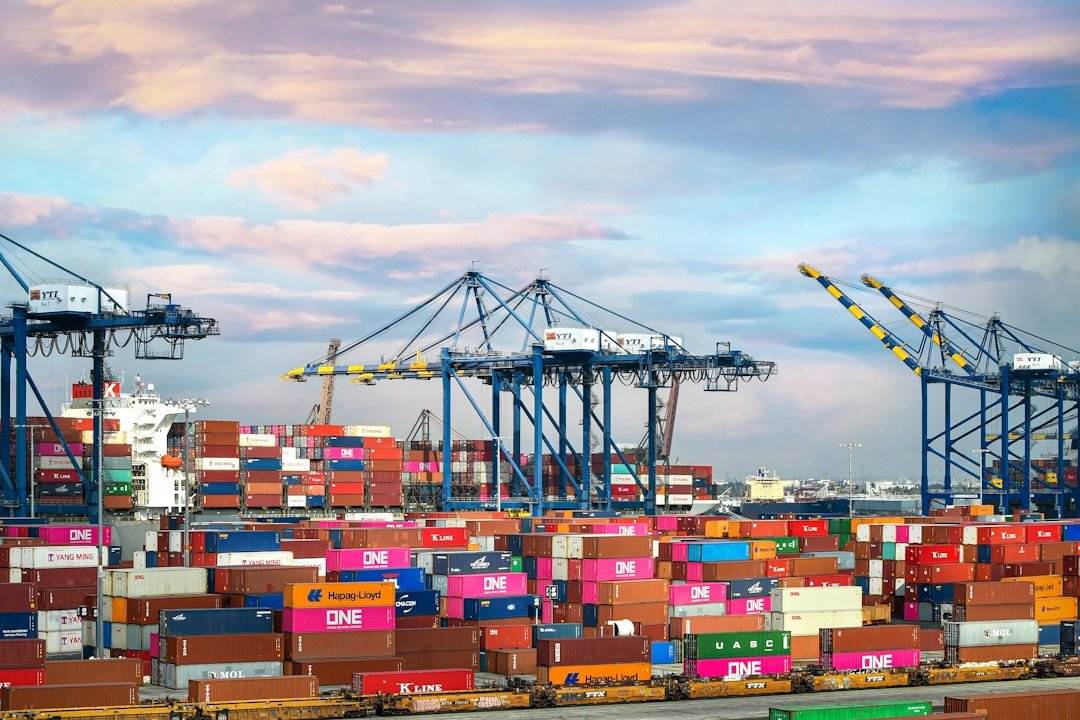 Stacked shipping containers, representative image for the transit and transhipment cargo moving through Gwadar Port toward Central Asia
